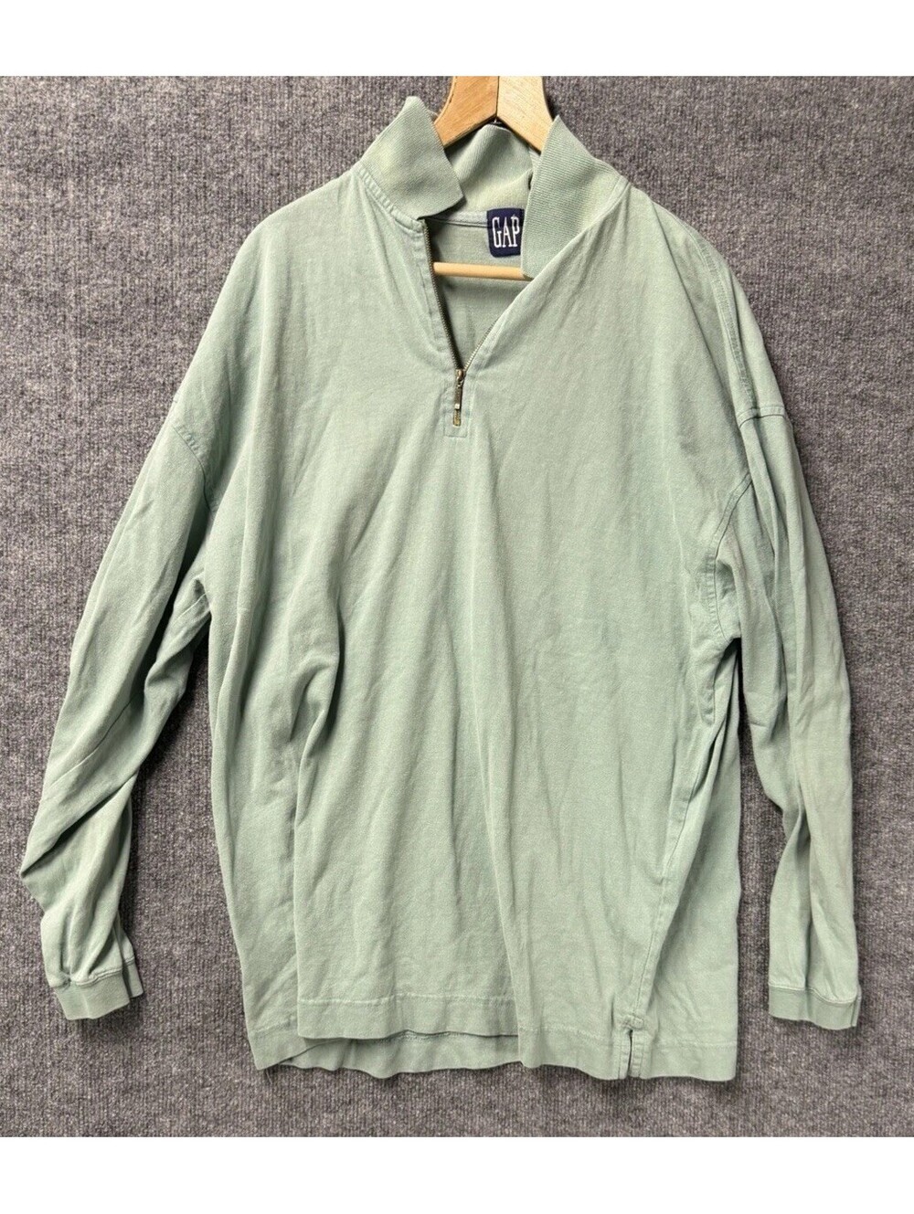 Vintage 90s GAP Plain Basic Blank Minimalist Long Sleeve Polo Shirt USA - XL